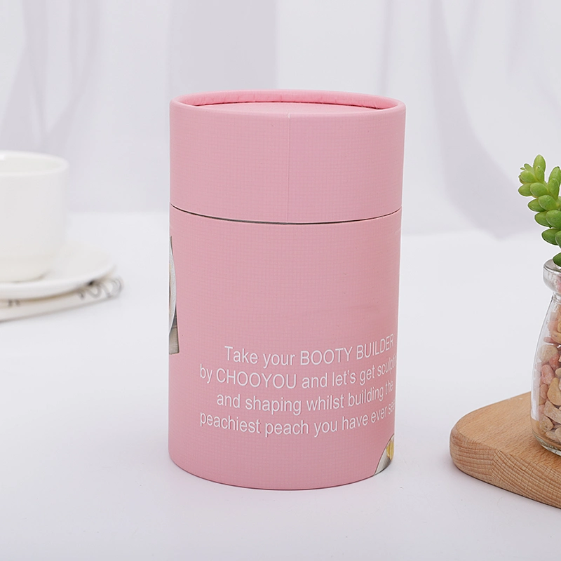 Customized Round Tube Paper Flower Cylinder Packaging Box with Velvet Outside