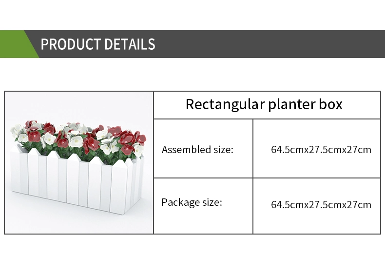 Easy to Assemble PVC White Plastic Square Planting Vegetables Flower Rectangular Vinyl Garden Box Planter Boxes Large Outdoor
