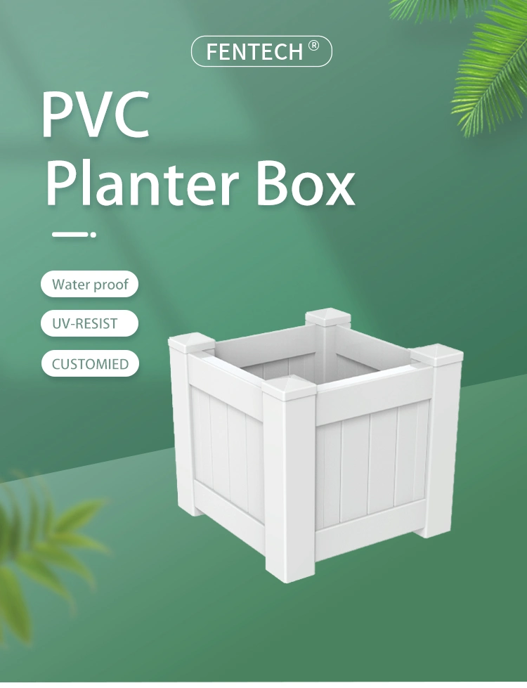 Fentech Factory Manufacturing PVC Vinyl Plastic Garden Planter Flower Box