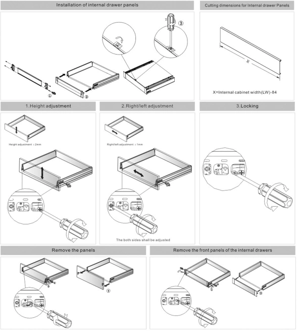 Furniture Hardware Ultra Slim Metal Drawer Box Soft Close Tandem Box