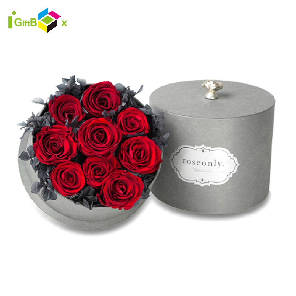 Wholesale Rose Flower Paper Round Cardboard Gift Boxes Flowers