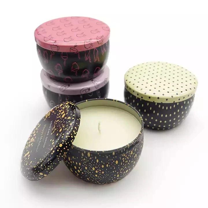 Lovely Mini Trinket Box Metal Round Shape Tin Box for Candle Packing