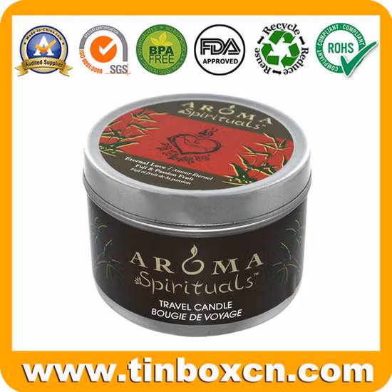 여행용 빈 둥근 금속 향기로운 오일 캔들 포장 상자